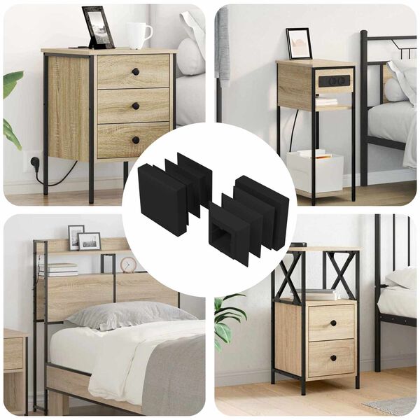 vidaXL V&eacute;gsapk&aacute;k 2 pcs Fekete 15 x 15 x 15 mm PP