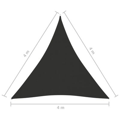 vidaXL antracitszürke háromszögű oxford-szövet napvitorla 4 x 4 x 4 m
