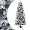 vidaXL Műanyag Hajtogat&oacute;s Kar&aacute;csonyfa 150 cm PVC &eacute;s PE Z&ouml;ld &eacute;s Feh&eacute;r