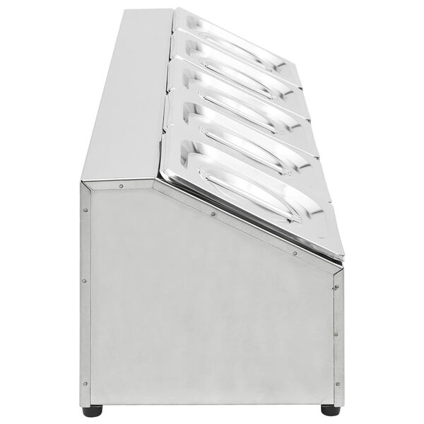 vidaXL rozsdamentes ac&eacute;l gasztronorm t&aacute;rol&oacute; 5 db GN 1/6-os ed&eacute;nnyel