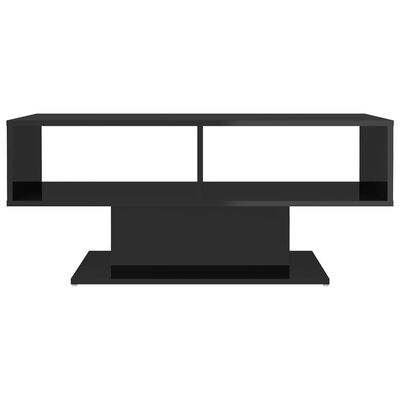 vidaXL magasfényű fekete forgácslap dohányzóasztal 103,5x50x44,5 cm