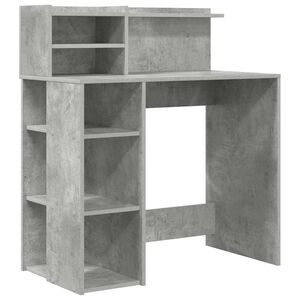 vidaXL Asztal Beton Sz&uuml;rke Szerelt Fa 90 x 48 x 101,5 cm