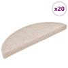 vidaXL 20 db l&eacute;pcsőszőnyeg 56 x 17 x 3 cm b&eacute;zs f&eacute;lk&ouml;r alak&uacute;
