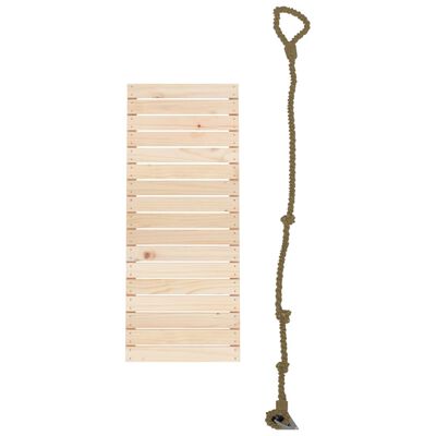 vidaXL tömör fenyőfa mászófal kötéllel 44,5 x 5 x 108 cm