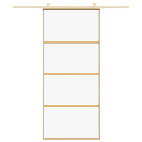 vidaXL aranysz&iacute;nű &aacute;tl&aacute;tsz&oacute; ESG &uuml;veg &eacute;s alum&iacute;nium tol&oacute;ajt&oacute; 90 x 205 cm