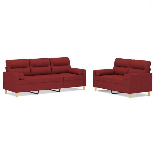 vidaXL 2 r&eacute;szes bord&oacute; sz&ouml;vet &uuml;lőgarnit&uacute;ra d&iacute;szp&aacute;rn&aacute;kkal