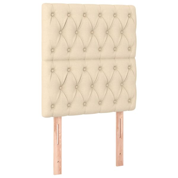 vidaXL krémszínű szövet LED-es fejtámla 80x7x118/128 cm