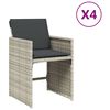 vidaXL 4 db vil&aacute;gossz&uuml;rke polyrattan kerti sz&eacute;k p&aacute;rn&aacute;val