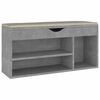 vidaXL betonsz&uuml;rke szerelt fa cipőt&aacute;rol&oacute; pad p&aacute;rn&aacute;val 104 x 30 x 49 cm