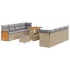 vidaXL Kerti Kanap&eacute; Szett p&aacute;rn&aacute;val 11 pcs Beige &eacute;s Vil&aacute;gossz&uuml;rke