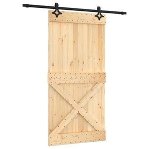 vidaXL Cs&uacute;sz&oacute; ajt&oacute; 100 x 210 cm Szil&aacute;rd Fenyőfa (Nem Kezelt)