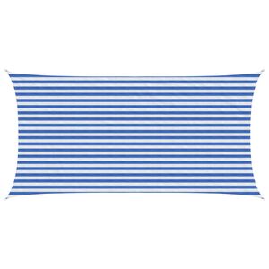 vidaXL Napernyő V&aacute;szon K&eacute;k &eacute;s Feh&eacute;r 2,5 x 4,5 m HDPE