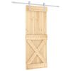 vidaXL Cs&uacute;sz&oacute; ajt&oacute; Term&eacute;szetes &eacute;s Feh&eacute;r 80 x 210 cm Szil&aacute;rd Fenyőfa