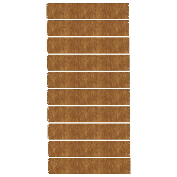 vidaXL 10 db rugalmas corten ac&eacute;l gyepszeg&eacute;ly 20 x 103 cm