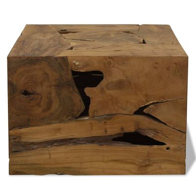 vidaXL barna, valódi tíkfa dohányzóasztal 50 x 50 x 35 cm