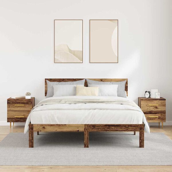 vidaXL &Eacute;jjeliszekr&eacute;ny fi&oacute;kkal 2 pcs &Ouml;reg fa 40 x 35 x 47,5 cm Faanyag