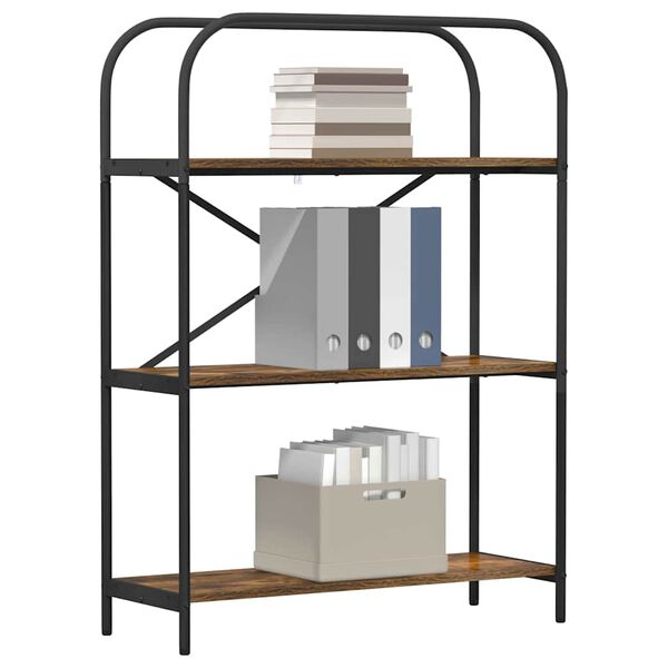 vidaXL K&ouml;nyvespolc F&uuml;st&ouml;lt t&ouml;lgy 80 x 30 x 109 cm Faanyag