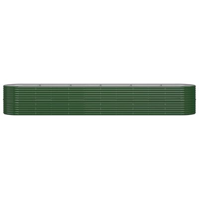 vidaXL zöld porszórt acél kerti magaságyás 440x80x68 cm