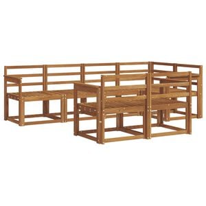 vidaXL K&uuml;lt&eacute;ri kanap&eacute; szett 7 pcs Term&eacute;szetes T&ouml;m&ouml;r Ak&aacute;cfa