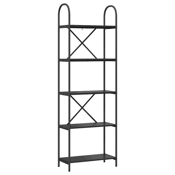 vidaXL K&ouml;nyvespolc Fekete t&ouml;lgy 60 x 30 x 183 cm Faanyag