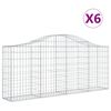 vidaXL 6 db &iacute;ves horganyzott vas gabion kos&aacute;r 200x30x80/100 cm