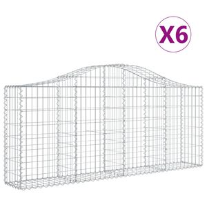vidaXL 6 db &iacute;ves horganyzott vas gabion kos&aacute;r 200x30x80/100 cm