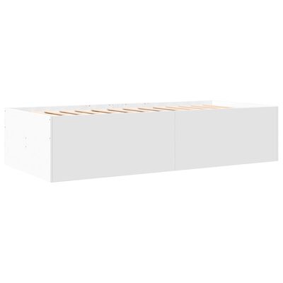 vidaXL fehér szerelt fa kanapéágy fiókokkal 100 x 200 cm