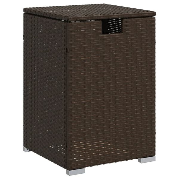 vidaXL barna polyrattan prop&aacute;ntart&aacute;ly bor&iacute;t&oacute; asztal 40 x 40 x 60 cm