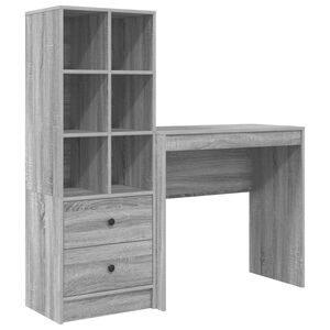 vidaXL Asztal Sz&uuml;rke Sonoma 125,5 x 40 x 127 cm 2 db