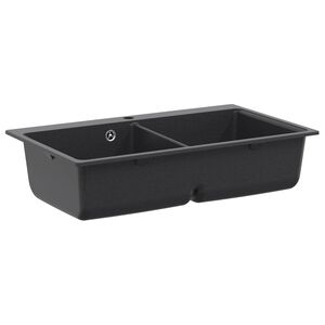 vidaXL Konyhai mosogat&oacute; dupla medenc&eacute;vel Gr&aacute;nit 86 x 51 x 30 cm