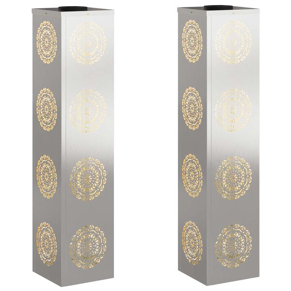 vidaXL Napelemmel műk&ouml;dő LED &ouml;sv&eacute;ny vil&aacute;g&iacute;t&aacute;s 2 pcs Ez&uuml;st