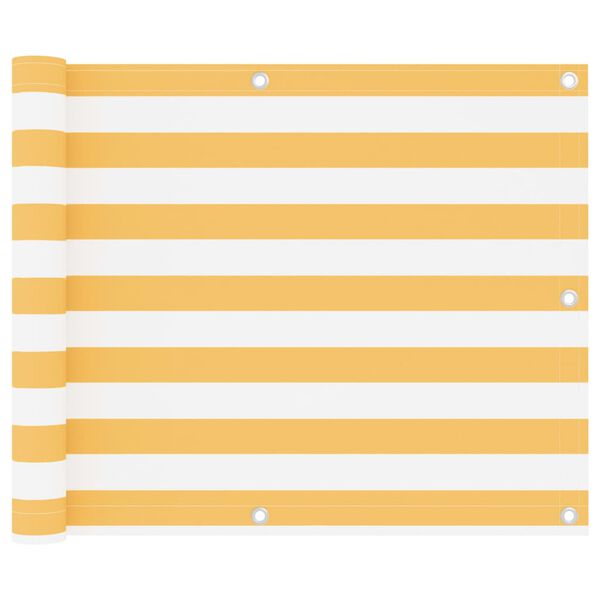 vidaXL fehér-sárga oxford-szövet erkélyparaván 75 x 600 cm