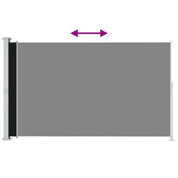 vidaXL fekete beh&uacute;zhat&oacute; oldals&oacute; terasznapellenző 180 x 300 cm