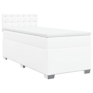 vidaXL feh&eacute;r műbőr rug&oacute;s &aacute;gy matraccal 80 x 200 cm