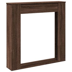 vidaXL barna t&ouml;lgy sz&iacute;nű szerelt fa kandall&oacute;burkolat 100x20x100 cm