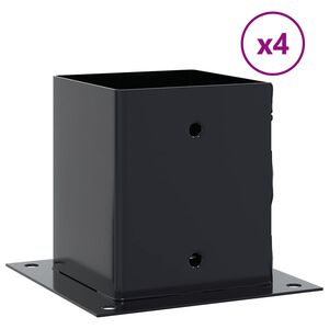 vidaXL 4 db antracit porsz&oacute;rt ac&eacute;l oszlopalapok n&eacute;gyzet alak&uacute;