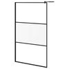 vidaXL fekete ESG tej&uuml;veg zuhanyfal k&uuml;sz&ouml;b n&eacute;lk&uuml;li zuhanyhoz 115x195cm