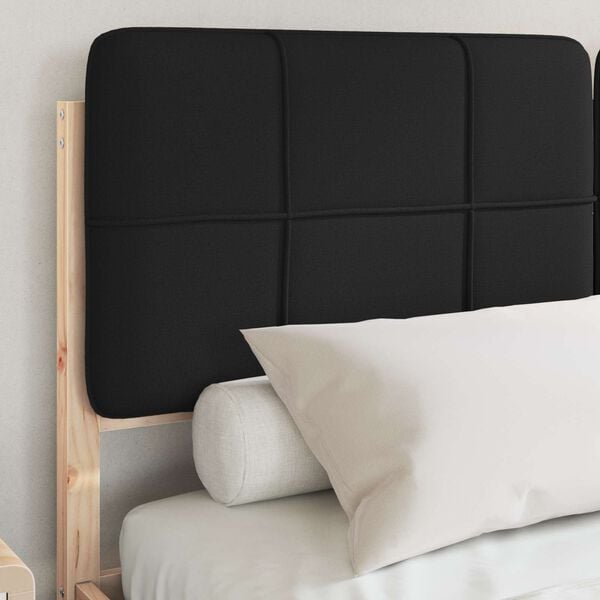 vidaXL &Aacute;gykeret K&aacute;rpitozott Fejt&aacute;ml&aacute;val Fekete 135 x 190 cm