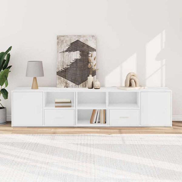 vidaXL feh&eacute;r szerelt fa sarokszekr&eacute;ny 200x40x45 cm