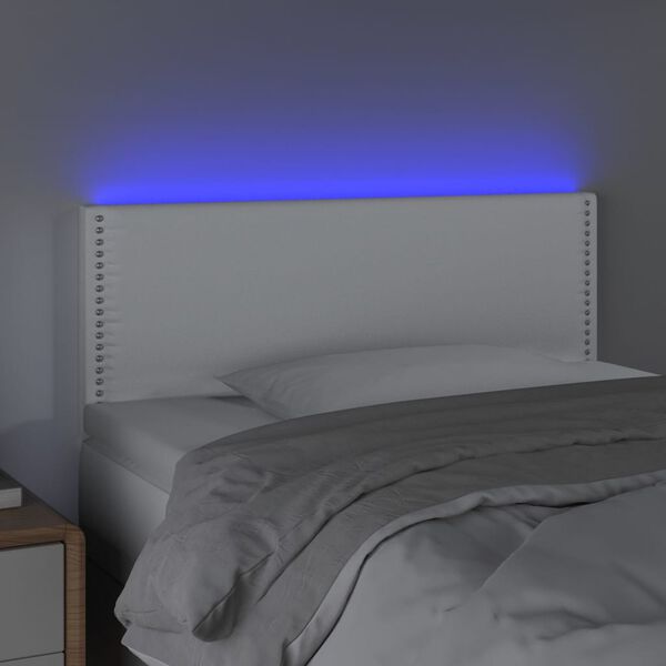 vidaXL feh&eacute;r műbőr LED-es fejt&aacute;mla 100 x 5 x 78/88 cm