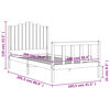 vidaXL fekete tömör fa ágykeret fejtámlával 100 x 200 cm