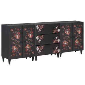 vidaXL T&aacute;rol&oacute; szekr&eacute;nyek 3 db 180 x 33 x 75 cm T&ouml;m&ouml;r Mang&oacute;f&aacute;t Soksz&iacute;nű