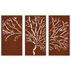 vidaXL 3 db famint&aacute;s corten ac&eacute;l kerti fald&iacute;sz 105 x 55 cm