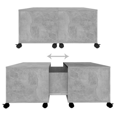 vidaXL betonszürke forgácslap dohányzóasztal 75 x 75 x 38 cm