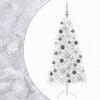 vidaXL Műkar&aacute;csonyfa g&ouml;mbbel 150 cm 150 LED Meleg feh&eacute;r PVC &eacute;s f&eacute;m
