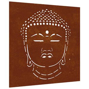 vidaXL Buddha fej mint&aacute;s corten ac&eacute;l kerti fald&iacute;sz 105 x 55 cm