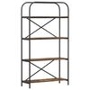 vidaXL K&ouml;nyvespolc 4 szintes 80 x 30 x 146 cm Szerelt fa F&uuml;st&ouml;lt t&ouml;lgy