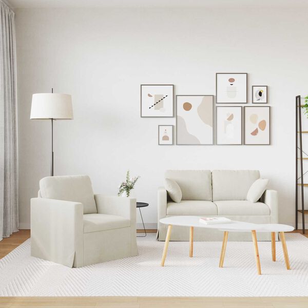 vidaXL Kanap&eacute; 2 pcs Kr&eacute;m