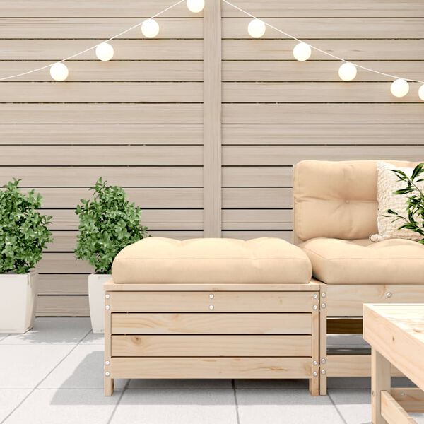 vidaXL t&ouml;m&ouml;r fenyőfa kerti l&aacute;bzs&aacute;moly 62 x 63,5 x 32 cm