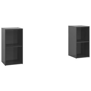 vidaXL 2 db magasf&eacute;nyű sz&uuml;rke szerelt fa TV-szekr&eacute;ny 72 x 35 x 36,5 cm